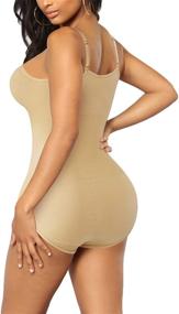 img 3 attached to Irisnaya Women's Slimming Bodysuit Shapewear Top with Tummy Control - Spaghetti Strap Camisole Leotard for Body Shaping and Bodycon Jumpsuit