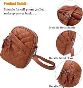 img 2 attached to Leather Crossbody Shoulder Cellphone C Brown Women's Handbags & Wallets