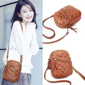 img 3 attached to Leather Crossbody Shoulder Cellphone C Brown Women's Handbags & Wallets