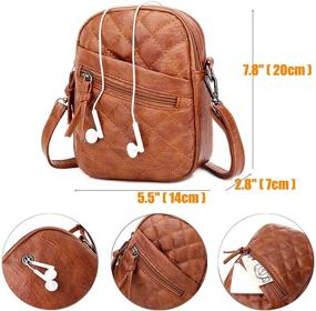 img 1 attached to Leather Crossbody Shoulder Cellphone C Brown Women's Handbags & Wallets