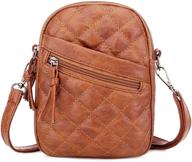 leather crossbody shoulder cellphone c brown women's handbags & wallets logo