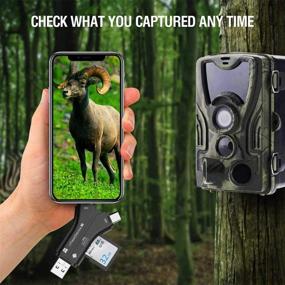 img 1 attached to 📷 Улучшите свой опыт наблюдения за дикой природой с помощью считывателя SD-карт Trail Cam Viewer - Все в одном считывателе карт памяти iPhone SD/Micro SD - Черный