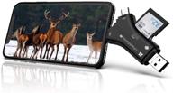 📷 enhance your wildlife scouting experience with the trail cam viewer sd card reader- all-in-one iphone sd/micro sd memory card reader - black logo