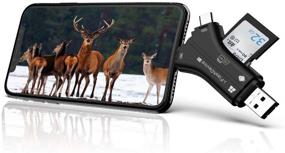 img 4 attached to 📷 Улучшите свой опыт наблюдения за дикой природой с помощью считывателя SD-карт Trail Cam Viewer - Все в одном считывателе карт памяти iPhone SD/Micro SD - Черный