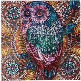 img 4 attached to S SNUOY Diamond Painting Owl Special Drill Diamond Art Crafts 5D DIY 11.8X11.8 Inch Partial Drill Canvas Paints by Number Kit - Gift for Adults