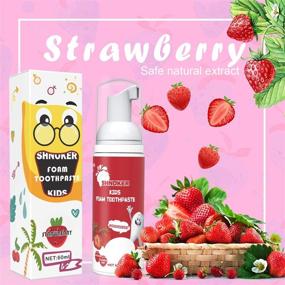 img 2 attached to 🍓 Strawberry Flavored Kids Foam Toothpaste - Natural Formula, Fluoride Free, Ideal for Electric Toothbrush - 60ml (1 Pack)