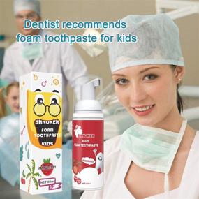 img 3 attached to 🍓 Strawberry Flavored Kids Foam Toothpaste - Natural Formula, Fluoride Free, Ideal for Electric Toothbrush - 60ml (1 Pack)