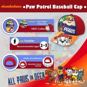 img 3 attached to 🧢 "Бейсболка для мальчиков Nickelodeon Paw Patrol" для детей от 2 до 5 лет, из хлопкового материала