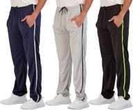 👖 3-pack of men's tech mesh athletic gym workout lounge open bottom sweatpants with pockets by real essentials logo