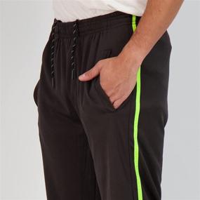 img 2 attached to 👖 3-Pack of Men's Tech Mesh Athletic Gym Workout Lounge Open Bottom Sweatpants with Pockets by Real Essentials