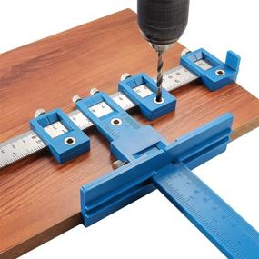 img 4 attached to SoB Cabinet Hardware Jig Tool - Ultimate Punch Locator Drill Template for Easy Handle and Knob Installation on Doors and Drawers - Adjustable Wood Drilling Dowelling Guide