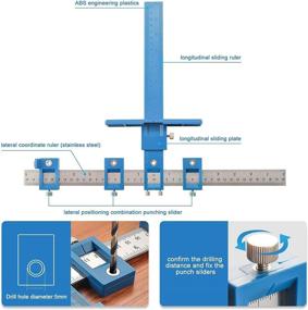 img 1 attached to SoB Cabinet Hardware Jig Tool - Ultimate Punch Locator Drill Template for Easy Handle and Knob Installation on Doors and Drawers - Adjustable Wood Drilling Dowelling Guide