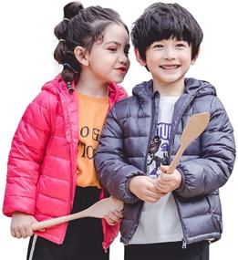 img 2 attached to 🧥 Kids Lightweight Quilted Hooded Jacket: Windproof Outwear Coats for Boys and Girls