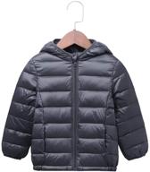 🧥 kids lightweight quilted hooded jacket: windproof outwear coats for boys and girls logo