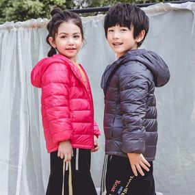 img 1 attached to 🧥 Kids Lightweight Quilted Hooded Jacket: Windproof Outwear Coats for Boys and Girls