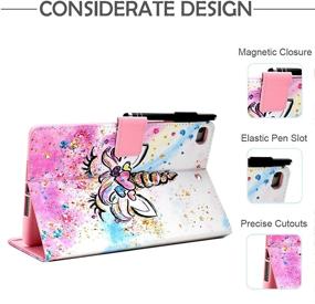 img 1 attached to 🦄 KEROM iPad 9.7 inch Case - iPad 6th/5th Generation & iPad Air 2, Air - PU Leather Folio Stand Case with Auto Wake Sleep - Cute Unicorn Design