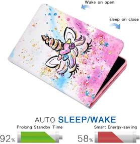 img 2 attached to 🦄 KEROM iPad 9.7 inch Case - iPad 6th/5th Generation & iPad Air 2, Air - PU Leather Folio Stand Case with Auto Wake Sleep - Cute Unicorn Design