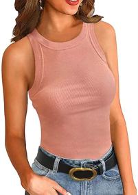 img 4 attached to Fashion Bodysuit Sleeveless Racerback Bodysuits Women's Clothing for Bodysuits