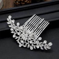 💎 behpay rhinestone crystal wedding hair side comb: glamorous bridal hair accessories for women and girls in stunning sliver color logo
