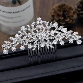 img 1 attached to 💎 BEHPAY Rhinestone Crystal Wedding Hair Side Comb: Glamorous Bridal Hair Accessories for Women and Girls in Stunning Sliver Color