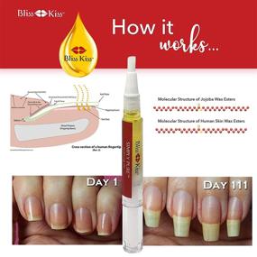img 1 attached to 💅 Bliss Kiss Simply Pure Jojoba Cuticle & Nail Oil - Pocket-sized Pen with Classic Vanilla Fragrance