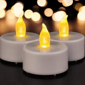 img 4 attached to 🕯️ LED Tea Lights Candles: Battery Operated Candles Lamp with Realistic Flickering, Bright and Long-lasting (100+ Hours) for Seasonal & Festival Celebrations - Perfect Holiday Gift