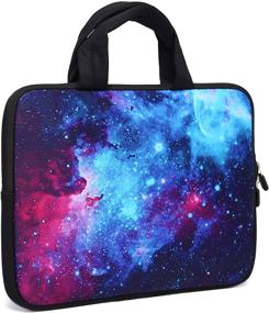 img 3 attached to 🌌 Multi-size Laptop Carrying Bag: 11-12.5 Inch Chromebook Case, Notebook Cover, Ultrabook Sleeve - Galaxy Design