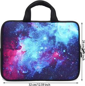 img 1 attached to 🌌 Multi-size Laptop Carrying Bag: 11-12.5 Inch Chromebook Case, Notebook Cover, Ultrabook Sleeve - Galaxy Design