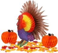 forup thanksgiving tissue turkey decorations with artificial maple leaves - perfect thanksgiving harvest party table centerpiece accessories logo
