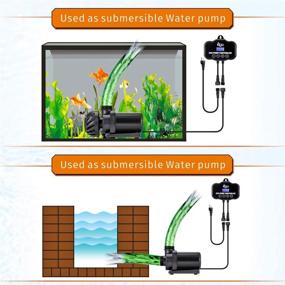 img 2 attached to 🐠 AQQA Controllable Submersible and External Water Pump with Controller - Ideal for Fish Tanks, Aquariums, Fountains, Hydroponics, and Ponds - 800-3200 GPH