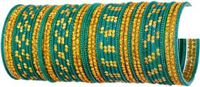 img 3 attached to 🌟 Stunning JD'Z Indian Glass Bangles Set - Bollywood Style Costume Jewelry for Women and Girls, 46 Matching Bangles for Weddings and Events