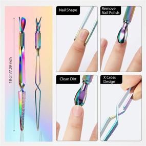 img 3 attached to 💅 Nail Art Pincher Cuticle Pusher False Nail Shaping Tweezers with 10 Tips Clips & 100 Horseshoe-shaped Acrylic Nail Extensions: Ultimate Nail Art Set