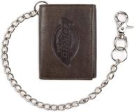 stylish and durable: dickies trifold wallet brown chain for a timeless look logo