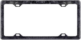 img 4 attached to 🚗 BLVD-LPF OBEY YOUR LUXURY: Premium Real Carbon Fiber License Plate Frame + Slim 4 Holes & Matching Screw Caps - Glossy Forged Cover Holder [1 Frame]
