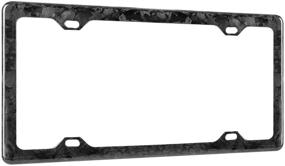 img 3 attached to 🚗 BLVD-LPF OBEY YOUR LUXURY: Premium Real Carbon Fiber License Plate Frame + Slim 4 Holes & Matching Screw Caps - Glossy Forged Cover Holder [1 Frame]
