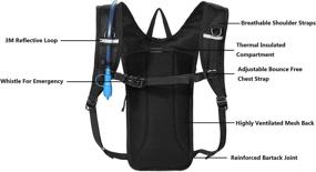 img 2 attached to 🎒 Stay Hydrated on the Go with our Hydration Backpack - Includes 2L Water Bladder for Running, Hiking, Biking, Festivals, Raves