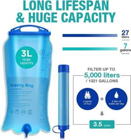 img 2 attached to 🚰 SimPure Gravity Water Filter: Portable Purifier with 3L Gravity Bag - Camping, Hiking, Emergency Gear