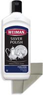 ✨ weiman silver cleaner and polish - 8oz with cloth - ammonia-free solution for jewelry & metals - restore shine to sterling silver, antique silver, gold, brass, copper, aluminum logo