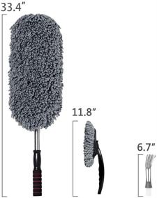 img 2 attached to 🚗 Gray Shiyue Car Duster & Mop Kit – Extendable Handle for Car, Bike, RV, Boats, Home – Exterior & Interior Cleaning