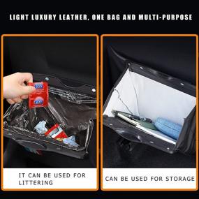 img 2 attached to 🚗 SILANKA Cadillac Car Garbage Bin: Portable Waterproof Trash Can for Back Seat Vehicle - Organizer Compatible with Cadillac Series (1-Pcs)