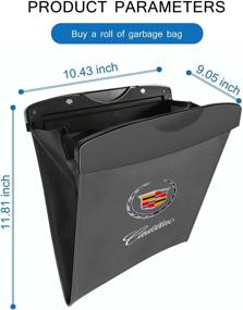 img 3 attached to 🚗 SILANKA Cadillac Car Garbage Bin: Portable Waterproof Trash Can for Back Seat Vehicle - Organizer Compatible with Cadillac Series (1-Pcs)