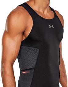 img 3 attached to Hex Padded Tank-Top: Under Armour Compression Shirt with Pads for Basketball, Lacrosse, and Football