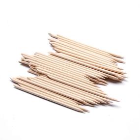 img 3 attached to Borogo 100 Pcs Orange Wood Nail Sticks: Versatile Cuticle Pusher & Remover for Manicure and Pedicure