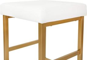 img 1 attached to 🪑 OSP Home Furnishings 26-Inch Backless Stool with Gold Frame in White