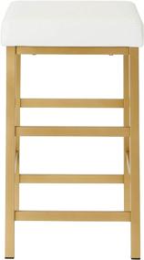 img 2 attached to 🪑 OSP Home Furnishings 26-Inch Backless Stool with Gold Frame in White