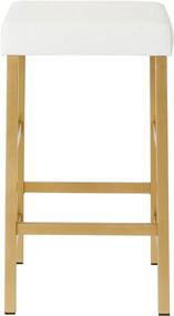 img 3 attached to 🪑 OSP Home Furnishings 26-Inch Backless Stool with Gold Frame in White