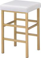 🪑 osp home furnishings 26-inch backless stool with gold frame in white логотип