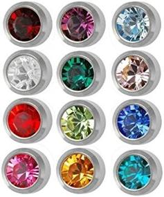 img 2 attached to Studex Surgical Steel 4mm Regular Size Ear Piercing 💎 Earrings Studs - 12 Pair Mixed Colors with White Metal