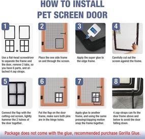 img 2 attached to NAMSAN Pet Screen Door - Lockable Sliding Doggy Door, Inside Size 12x16 Inches, Cat & Dog Entrance, Automatic Closing