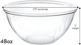 img 3 attached to 🍲 Plasticpro Disposable 48 oz Round Crystal Clear Plastic Serving Bowls With Lids - Perfect for Parties, Snacks, Salads - Set of 2